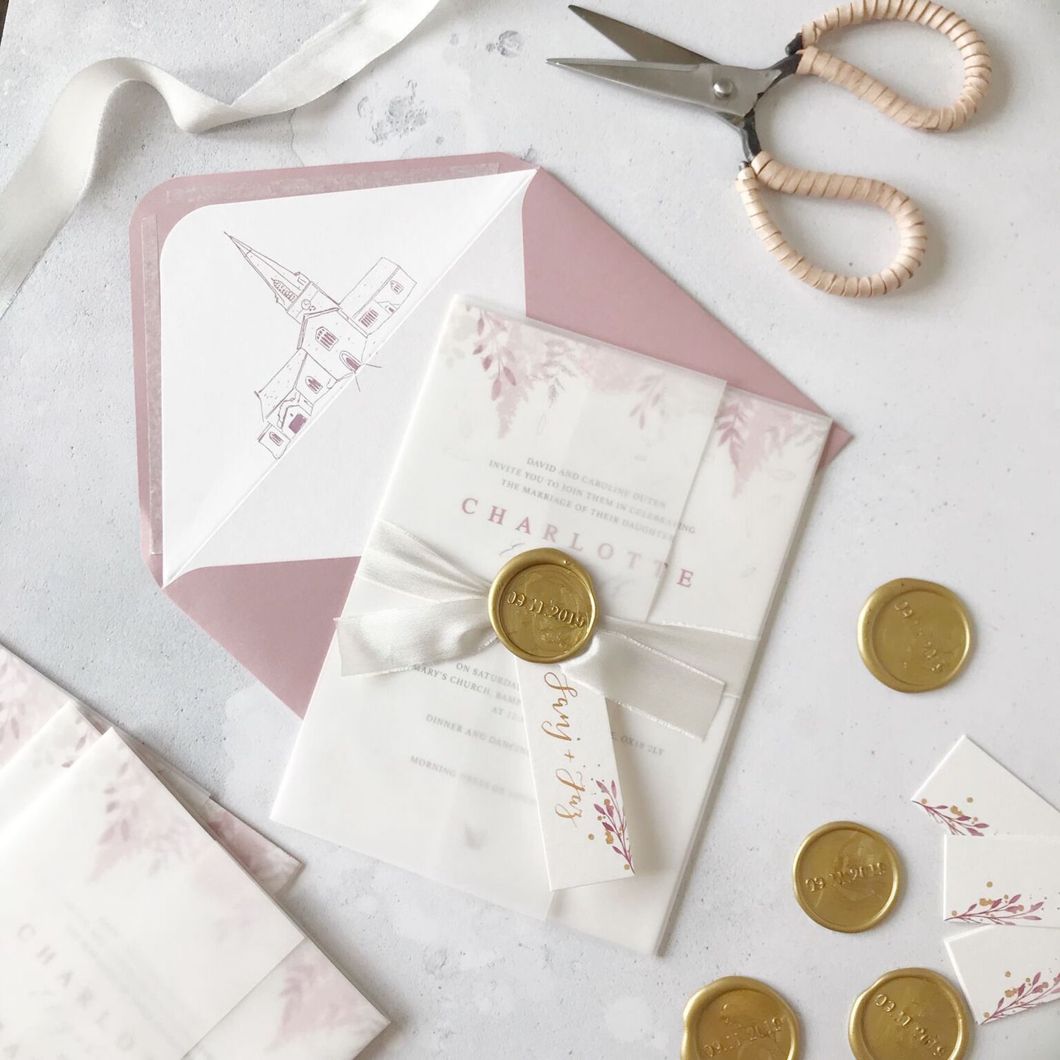 In Thiệp Cưới Quận 3 22 009 floral bespoke luxury wedding invitations white olive design studio