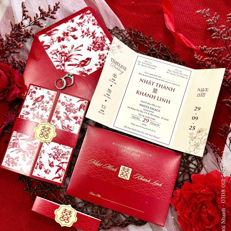 In thiệp cưới nhanh 55 Thiệp Cưới D-807
