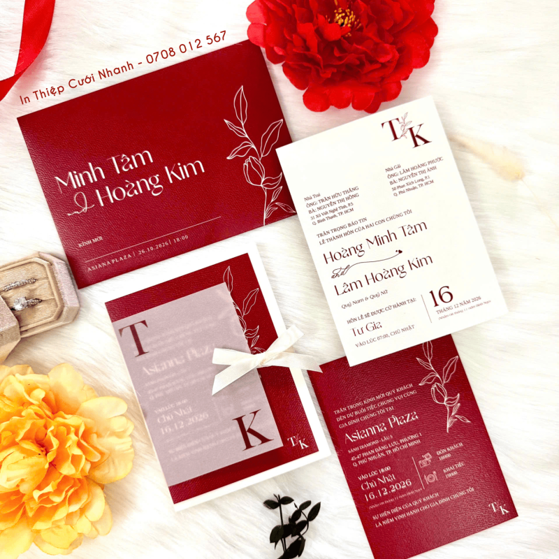 In thiệp cưới nhanh 50 Thiệp Cưới D-1016